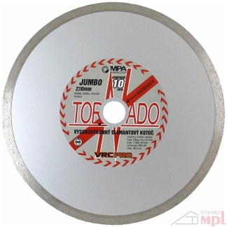 Tornado Jumbo 230mm diamantový kotúč rezný, upínanie: 22,2mm 5511230