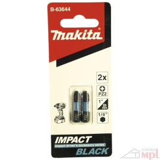 BIT IMPACT BLACK1/4 25mm 2KS PZ2 Makita B-63644
