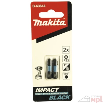BIT IMPACT BLACK1/4 25mm 2KS PZ2 Makita B-63644