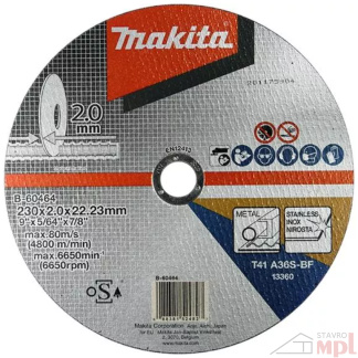 Rezný kotúč na kov a nerez 230 x 2 x 22,23mm Makita B-60464