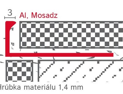 Schodový profil typ L-elox bronz kartáč AL 10mm/250cm